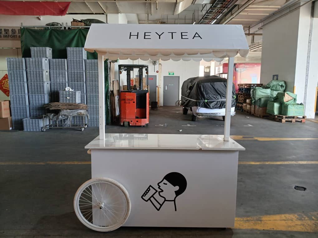 Hey Tea mobile push cart retail module